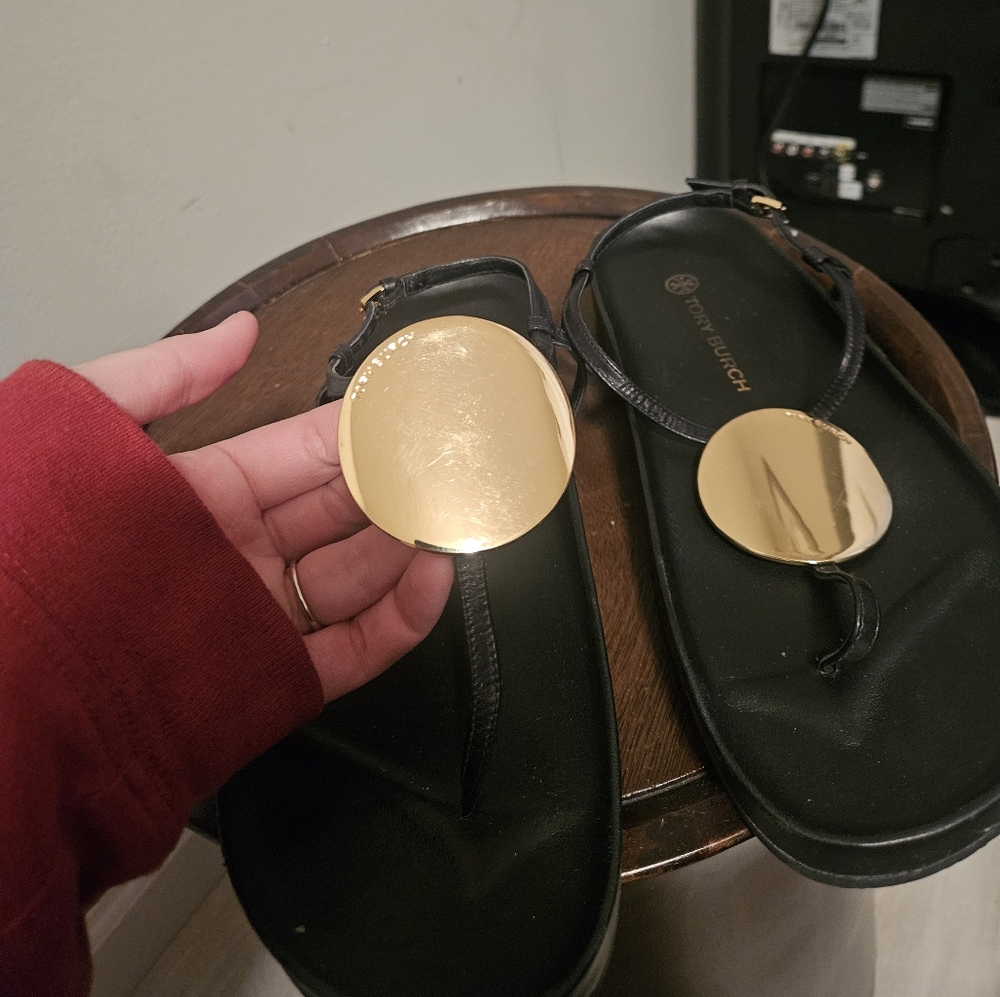 Black and Gold Sandals